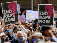 A rally against sexual violence and gender inequality in Australia
