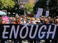 A rally against sexual violence and gender inequality in Australia