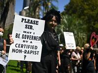 A rally against sexual violence and gender inequality in Australia
