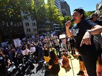A rally against sexual violence and gender inequality in Australia