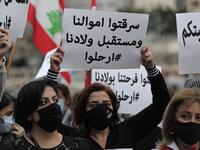 Lebanese women protest on the occasion of Mother's Day