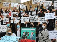Lebanese women protest on the occasion of Mother's Day