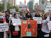 Lebanese women protest on the occasion of Mother's Day