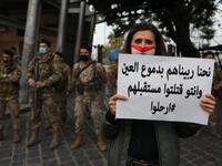 Lebanese women protest on the occasion of Mother's Day