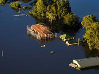 Australian floods in the Windsor suburb of northwestern Sydney