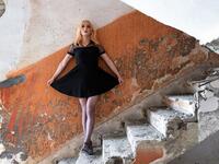 Albanian transgender Lola, poses during a photo shooting session, in the former Communist-era maximum security prison for political prisoners in Spac