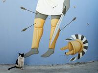 Fikos tries to combine ancient Greek mythology with the Byzantine iconography