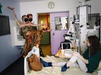 Ballet dancers in Children's hospital in Paris.