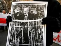 Migrants near the Belarus-Polish border