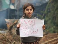 Migrants near the Belarus-Polish border