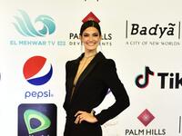 Egyptian actress Tara Emad poses on the red carpet during the opening of the 43rd edition of the Cairo International Film Festival (CIFF) at the Cairo Opera House in the Egyptian capital on November 26, 2021. (Photo by Sayed HASAN / AFP)