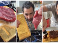 Cooked on pure gold bars: Jeweler serves $450,000 steak