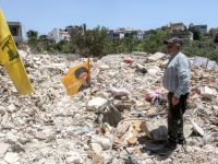 Hezbollah flag after Lebanon Bombing