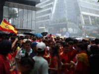 Spain football fans in Madison Square Gardens