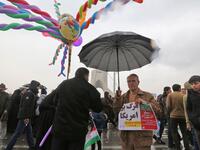 Iranians assemble in the capital Tehran's Azadi (Freedom) square on February 11, 2019 during a ceremony celebrating the 40th anniversary of Islamic Revolution. 
ATTA KENARE / AFP