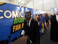 A Saudi cosplayer dresses in a suit and a wolf mask as he attends the first ever Comic-Con Arabia event held in the capital Riyadh on November 25, 2017. 
(FAYEZ NURELDINE / AFP)