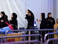 Saudi girls attend the first ever Comic-Con Arabia event held in the capital Riyadh on November 25, 2017. 
(FAYEZ NURELDINE / AFP)