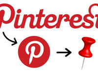 Pinterest: حرف الP في هذا الشعار هو فعلياً دبوس والذي يعكس معنى الشعار أو الهدف من الموقع وهو أن يقوم المستخدم بتعليق ما يعجبه على لوحه المجازي باستخدام الدبوس.