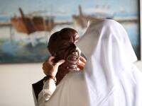 Kuwaiti sculptor Sami Mohammed poses with one of his works at the Museum of Modern Art in Kuwait City on October 4, 2018. 
Yasser Al-Zayyat / AFP
