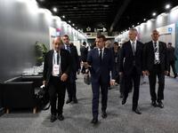 France's President Emmanuel Macron (C) walsk next to some of his ministers in the sidelines of the G20 Summit in Buenos Aires, on November 30, 2018.
Ludovic MARIN / AFP