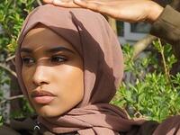 Model Ikram Abdi Omar stepped out on the Molly Goddard Fall 2018 runway wearing her hijab (Instagram)