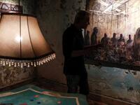 Once the haunt of Arab diplomats, French and British officers, and Egyptian stars. The paintings are by Tom Young celebrating the legendary hotel's cosmopolitan past (AFP)