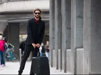 suit and travel on case