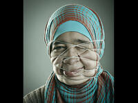 Funny arab woman face 