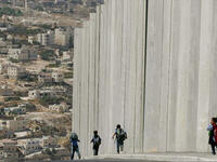 children against the Israel barrier