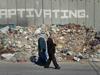 uncollected trash in the West Bank