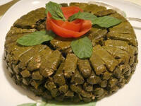 food stuffed vine leaves Arab