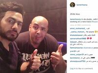 Tamer Hosny recording song
