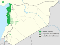 Founded in the 9th century, Alawi later split into confederations, then tribes. It also divided into Turkish and Arab wings, each with unique beliefs. Followers traditionally live along Syria’s mountainous Mediterranean coast, concentrated around Latakia and in pockets near Hama and Homs. (Image: NordNordWest and Supreme Deliciousness) 