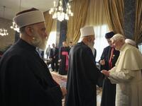 Sunnis accuse Alawis of watering down Islamic doctrine with dollops of Neoplatonism, Gnosticism, and Christianity (adopting Christian names, celebrating Christmas, and worshiping at Mass). It’s a close cousin to Druze, with many tenets viewed as blasphemous.(Image: Beirut 2012 meeting of Pope Benedict with Alawi and Sunni religious leaders.)
