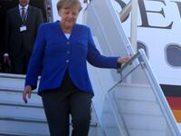 German Chancellor Angela Merkel arrives at the Beirut International Airport on June 21, 2018. 
(AFP/ Haitham Moussawi)
