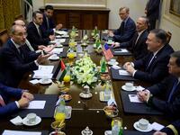 Pompeo is on an eight-day tour that comes weeks after the US President announced that the United States would quickly pull its 2,000 soldiers out of Syria, declaring that ISIS -- had been defeated.
ANDREW CABALLERO-REYNOLDS / POOL / AFP