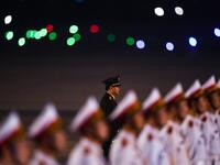 Vietnamese soldiers stand in a formation at Noi Bai International Airport in Hanoi on February 26, 2019, during the arrival of US President Donald Trump in Vietnam for a second summit with North Korean leader Kim Jong Un. 
Manan VATSYAYANA / AFP