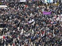 Syrians protest in the northern city of Aleppo against the US' decision to recognise Israel's sovereignty over the Golan Heights on March 26, 2019.
GEORGE OURFALIAN / AFP