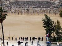 The Roman Theatre in Amman after the huge rainfalls in Jordan. ((Photo byAmjad Al-Taweel)