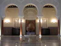 Al-Andalus Mosque of Malaga, Spain: The mosque has 4,000 square meters and two entrances, one for men and one for women. It has a capacity for 1,000 people, making it one of the largest mosques in Europe. (masjed.ir)