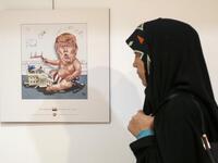 Baby Trump, playing war, drawing KKK stick men and swastikas on the wall. (AFP)