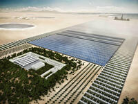 This is how the solution might look like, a forest in the desert, surrounded by a sea of solar panels, providing a combination of greenhouses for food production and technologies for revegetation. The Sahara Forest Project's first pilot facility was built in Qatar and another one is expected to be operational in Aqaba by 2017.  