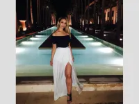 Angelina Jolie isn't the only one rocking high-slit skirts and dresses. 