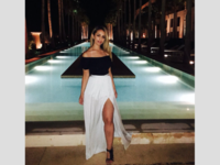 Angelina Jolie isn't the only one rocking high-slit skirts and dresses. 