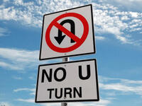 no U turn sign 
