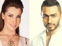 الفنان تامر حسني والفنانة نانسي عجرم