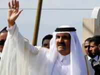 Hamad Bin Khalifa of Qatar speaks to the Arab League 