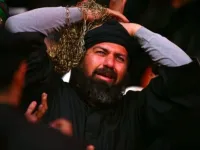 Woe & lament: So intense is the mood of mourning about the occasion, that, akin to the Passion
Play of Christ, intense grief, re-enacting the anguish of Hussein's slaying, is displayed to re-inflame the people's memory 
of the historical act of injury & perceived injustice committed to prevent the Prophet's blood lineage of succession.
