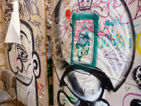 Jerusalem women's graffiti in the middle of Israeli street art, West Jerusalem