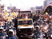 Pope John Paul II in his pope mobile